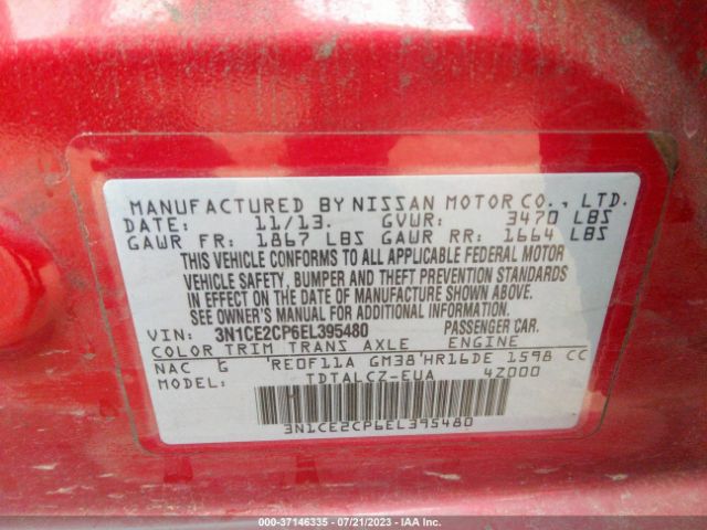 3N1CE2CP6EL395480 Nissan Versa Note S Plus