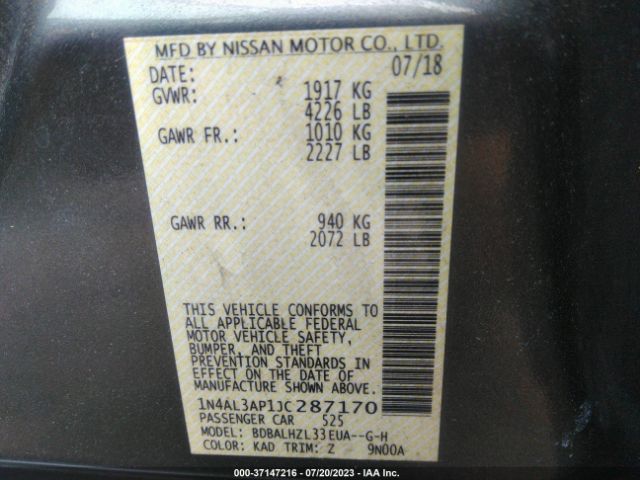 1N4AL3AP1JC287170 Nissan Altima 2.5 Sr