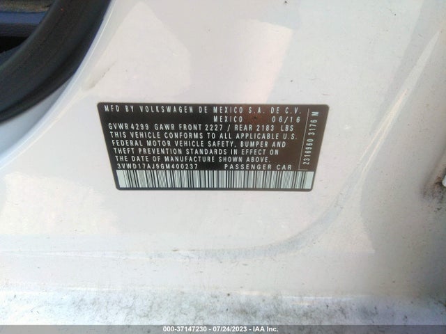 3VWD17AJ9GM400237 Volkswagen Jetta Sedan 1.8t Sport