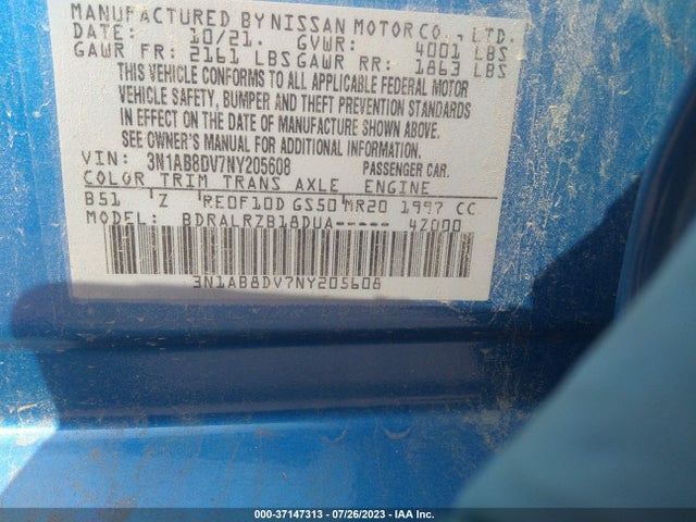 Nissan SENTRA SR 2022 3N1AB8DV7NY205608 Image 9