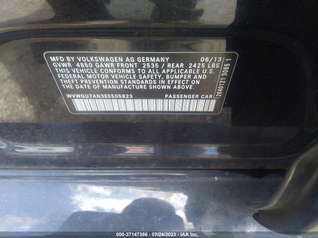 WVWGU7AN3EE505823 Volkswagen Cc Vr6 Executive 4motion