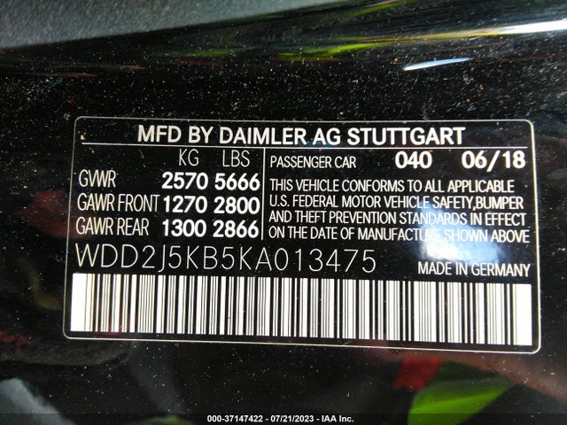 2019 Mercedes-Benz CLS-Class, VIN: WDD2J5KB5KA013475