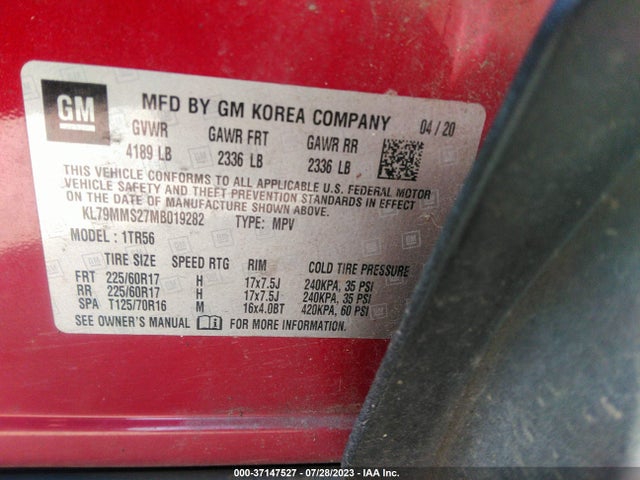 Chevrolet Trailblazer Ls 2021 KL79MMS27MB019282 Image 9