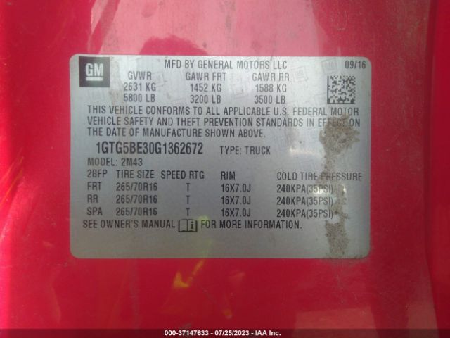 1GTG5BE30G1362672 GMC Canyon 2wd
