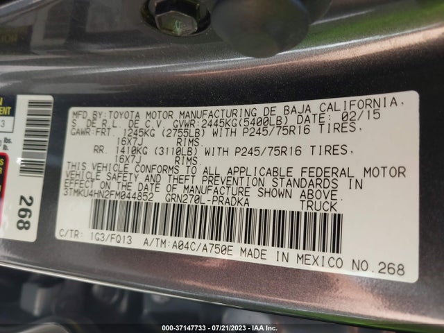 Toyota Tacoma Prerunner 2015 3TMKU4HN2FM044852 Image 10