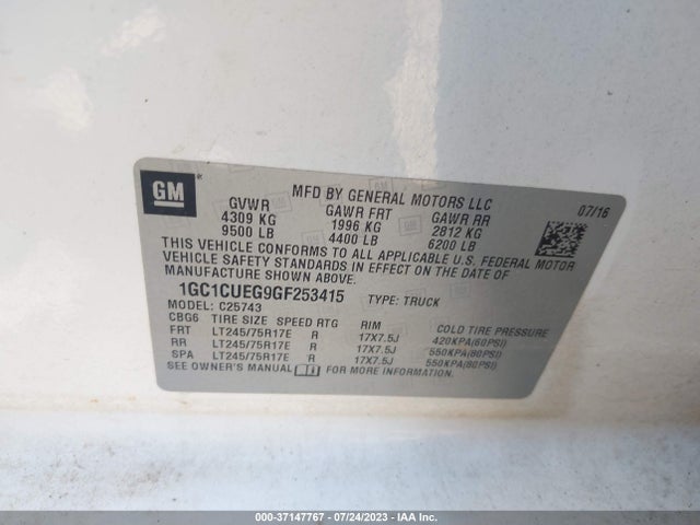 Chevrolet Silverado 2500hd Wt 2016 1GC1CUEG9GF253415 Image 9