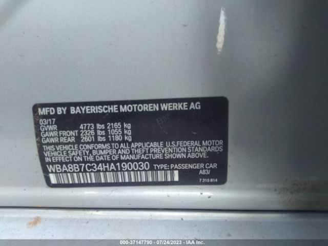 WBA8B7C34HA190030 BMW 3 Series 340i Xdrive