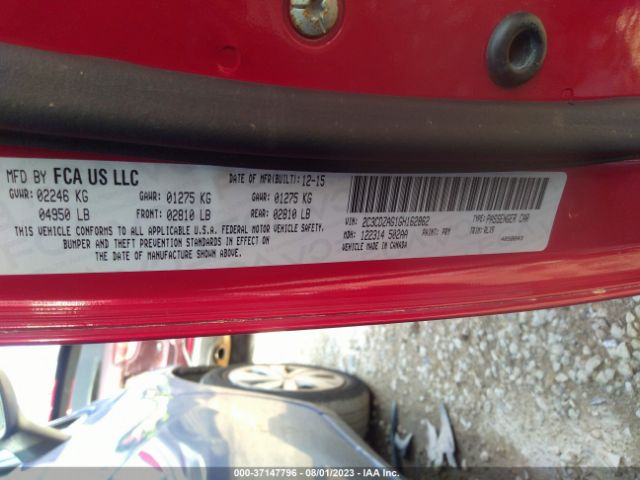 2C3CDZAG1GH162862 Dodge Challenger Sxt Plus