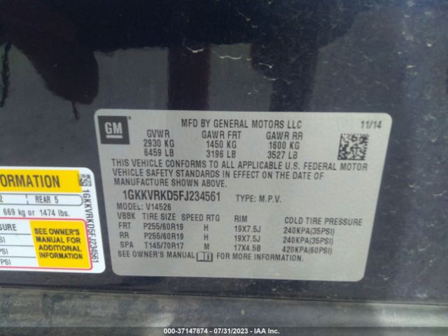 1GKKVRKD5FJ234561 GMC ACADIA SLT