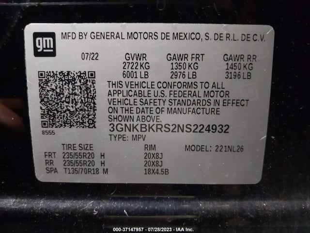 Chevrolet BLAZER RS 2022 3GNKBKRS2NS224932 Image 9