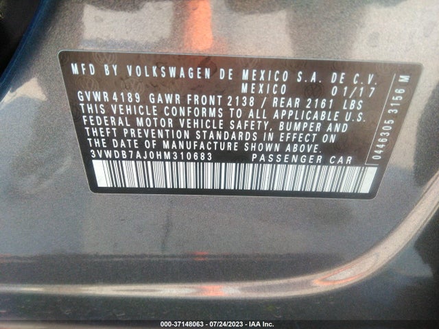 3VWDB7AJ0HM310683 Volkswagen Jetta 1.4t Se
