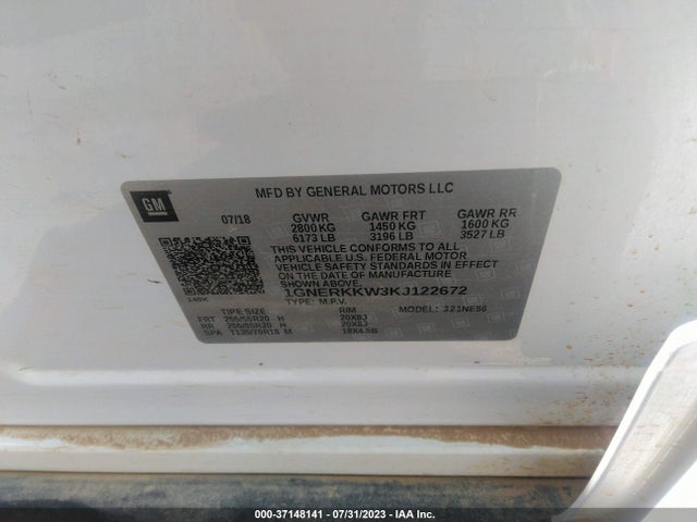 Chevrolet Traverse Premier 2019 1GNERKKW3KJ122672 Image 9