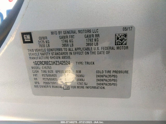 Chevrolet Silverado 1500 Lt 2017 1GCRCREC3HZ342524 Image 9