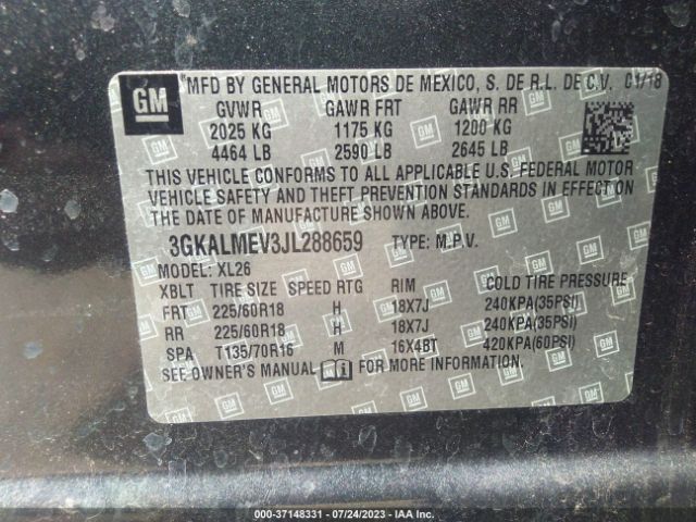 3GKALMEV3JL288659 GMC Terrain Sle