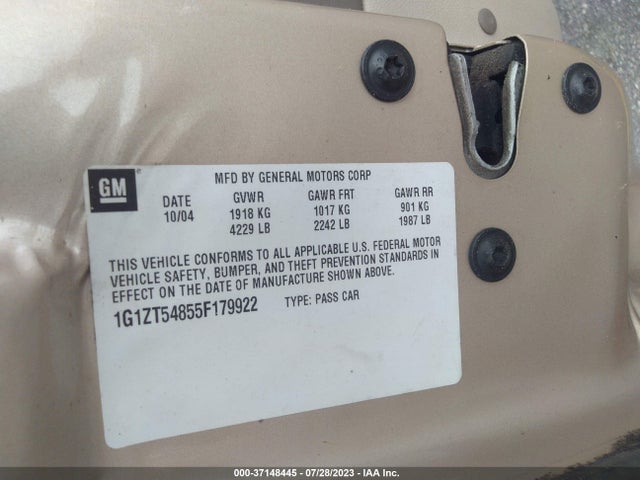 2005 CHEVROLET MALIBU LS VIN: 1G1ZT54855F179922