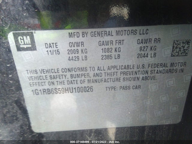 Chevrolet Volt Premier 2017 1G1RB6S59HU100026 Image 9