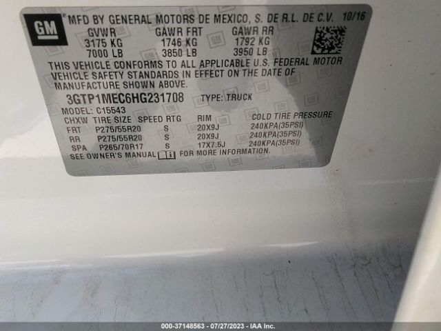 3GTP1MEC6HG231708 GMC Sierra 1500 Sle