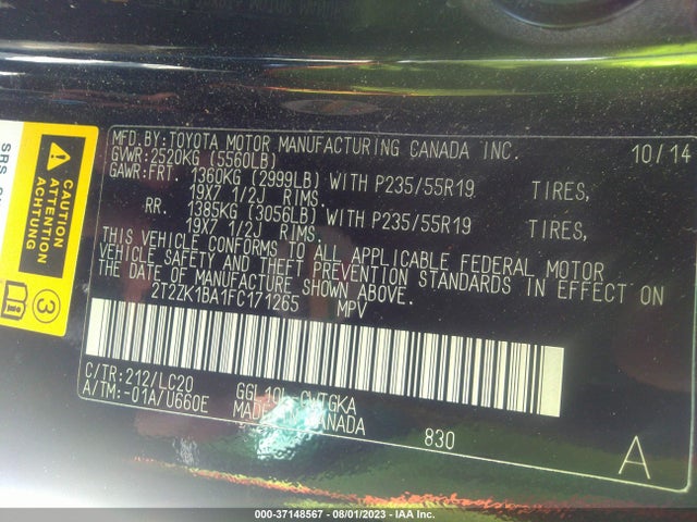 Lexus RX 350 2015 2T2ZK1BA1FC171265 Image 9