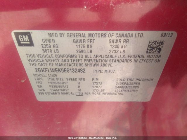 2GKFLWEK9E6132482 GMC Terrain Sle