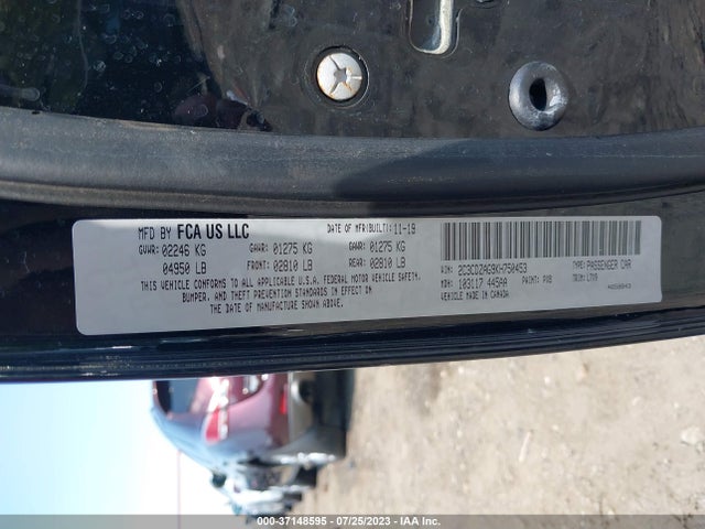 Dodge Challenger Sxt 2019 2C3CDZAG9KH750453 Image 9