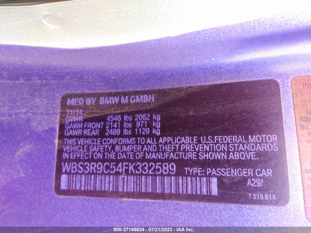 WBS3R9C54FK332589 BMW M4