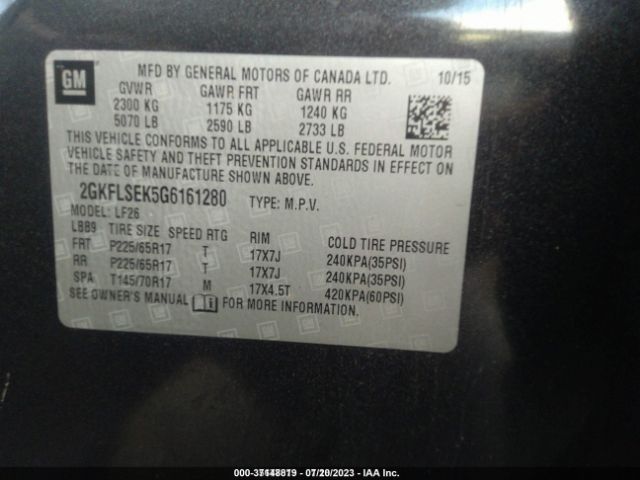 2GKFLSEK5G6161280 GMC Terrain Sle