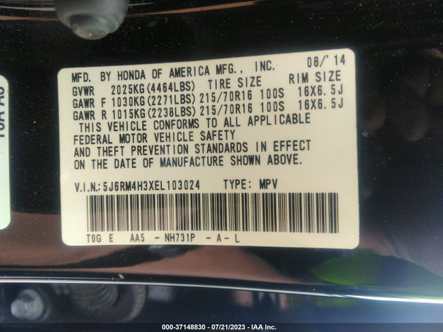Honda CR-V LX 2014 5J6RM4H3XEL103024 Image 9