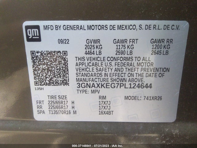 Chevrolet EQUINOX LT 2023 3GNAXKEG7PL124644 Image 9
