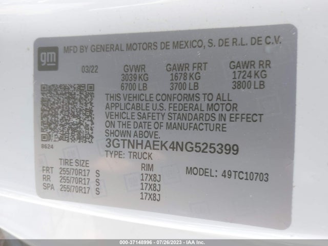 GMC Sierra 1500 Pro 2022 3GTNHAEK4NG525399 Image 9