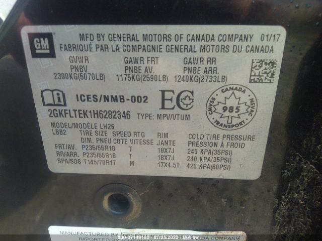 2GKFLTEK1H6282346 GMC Terrain Sle-2