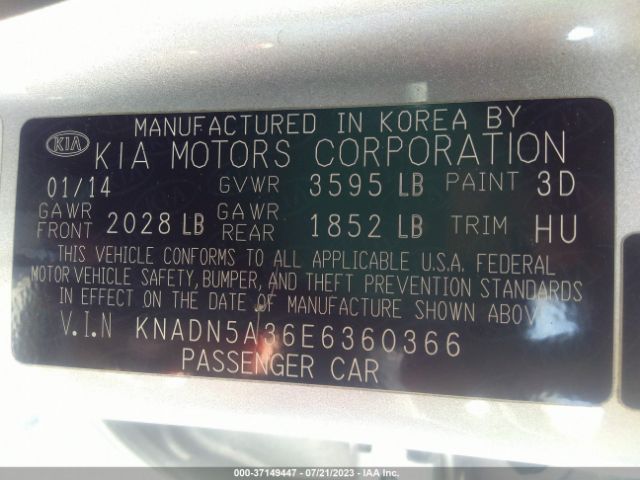 KNADN5A36E6360366 KIA RIO EX