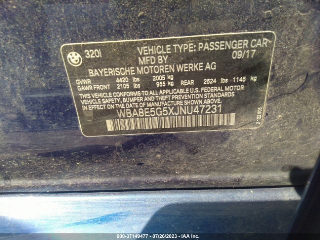 WBA8E5G5XJNU47231 BMW 3 Series 320i Xdrive