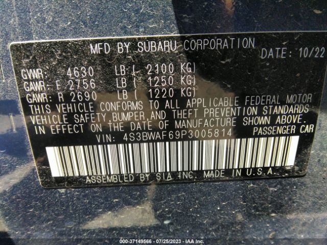 4S3BWAF69P3005814 Subaru Legacy Premium
