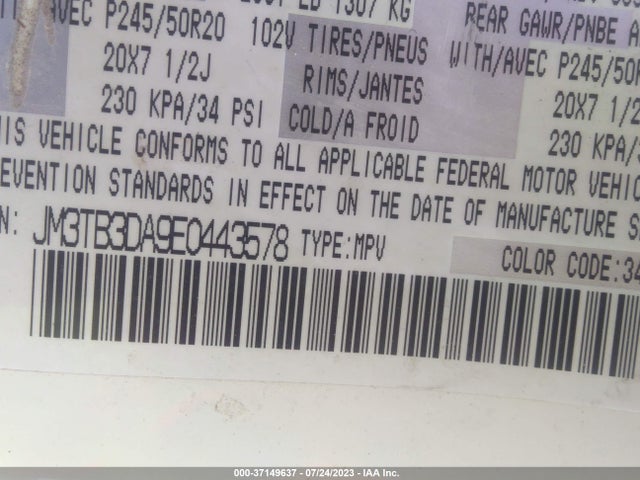 Mazda Cx-9 Grand Touring 2014 JM3TB3DA9E0443578 Image 15