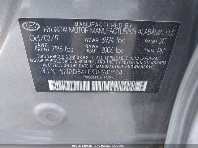Hyundai ELANTRA SEL 2018 5NPD84LF3JH280468 Image 15