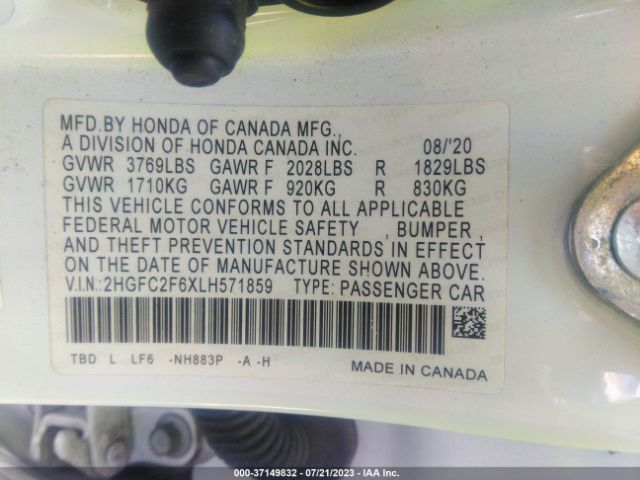 2HGFC2F6XLH571859 Honda Civic Sedan Lx