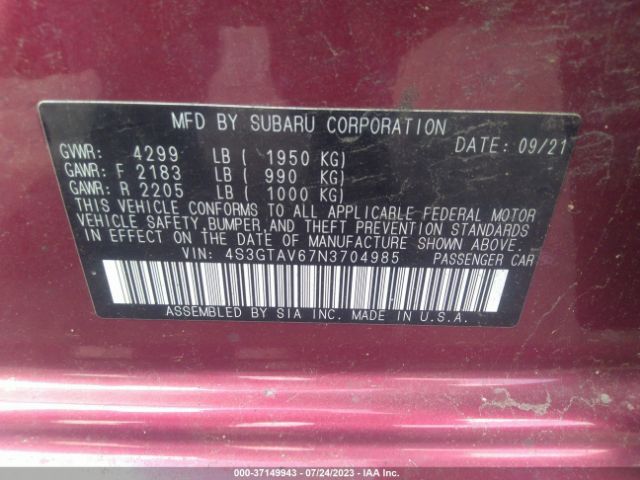 4S3GTAV67N3704985 Subaru Impreza Premium