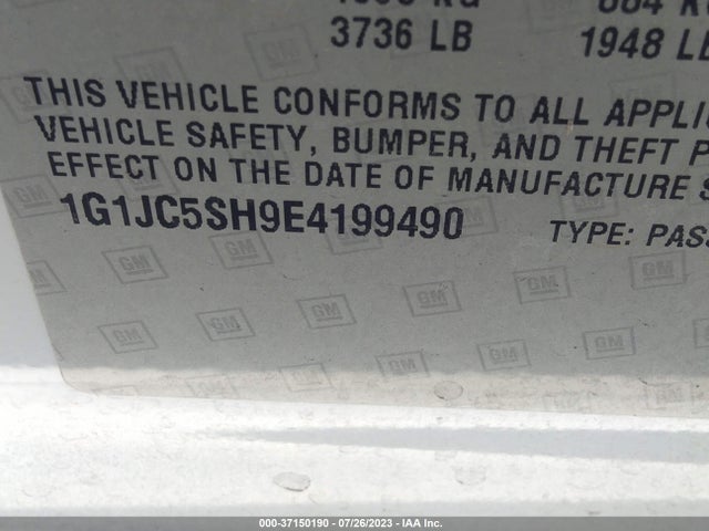 Chevrolet SONIC LT 2014 1G1JC5SH9E4199490 Image 11