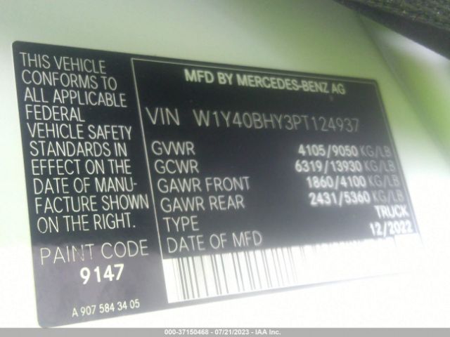 W1Y40BHY3PT124937 Mercedes-Benz SPRINTER CARGO VAN