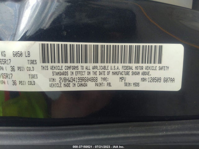 2009 VOLKSWAGEN ROUTAN SE VIN: 2V8HW34199R604868