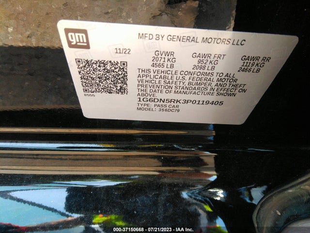 2023 Cadillac CT5, VIN: 1G6DN5RK3P0119405