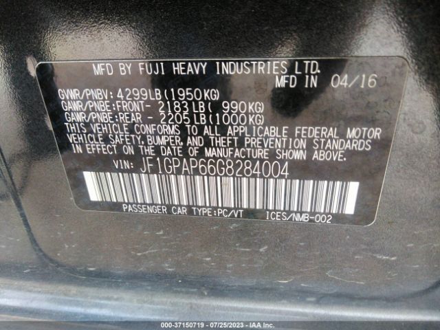 JF1GPAP66G8284004 Subaru Impreza Wagon 2.0i Sport Premium