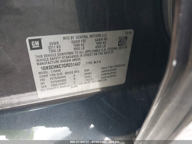 Chevrolet Suburban Lt 2016 1GNSCHKC7GR231447 Image 10