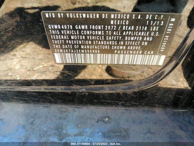 3VW2K7AJ2EM395495 Volkswagen Jetta Sedan S