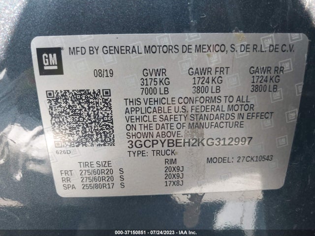 Chevrolet Silverado 1500 Silverado Custom 2019 3GCPYBEH2KG312997 Image 9