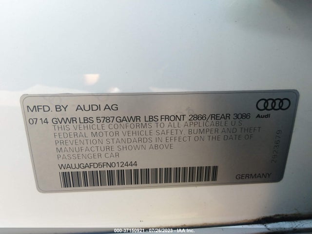 WAUJGAFD5FN012444 Audi A8 3.0t