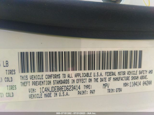 1C4NJDEB0ED623414 Jeep Compass Latitude