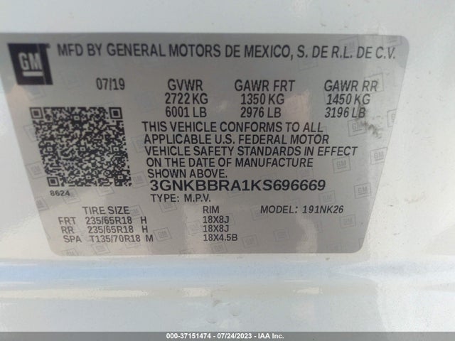 Chevrolet Blazer 2019 3GNKBBRA1KS696669 Image 9