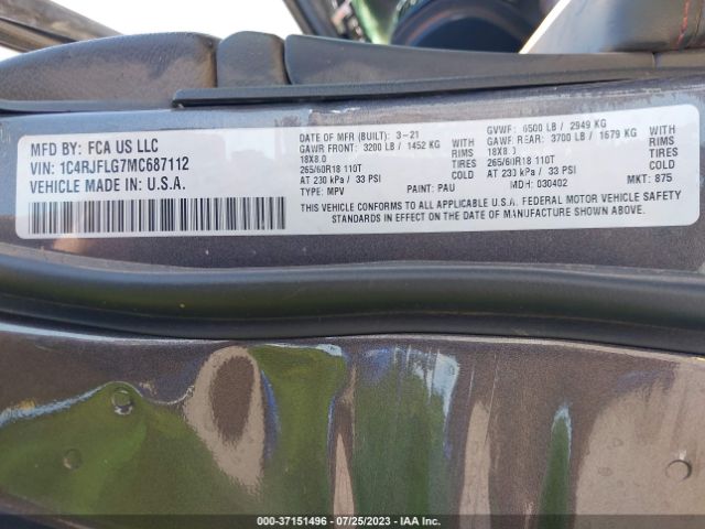 1C4RJFLG7MC687112 Jeep Grand Cherokee Trailhawk