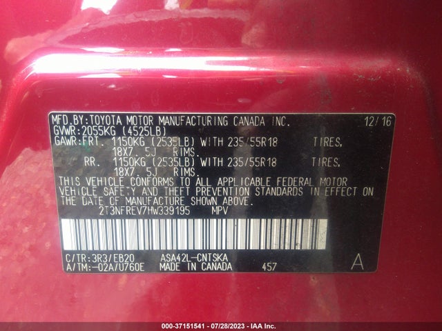 Toyota RAV4 SE 2017 2T3NFREV7HW339195 Image 9